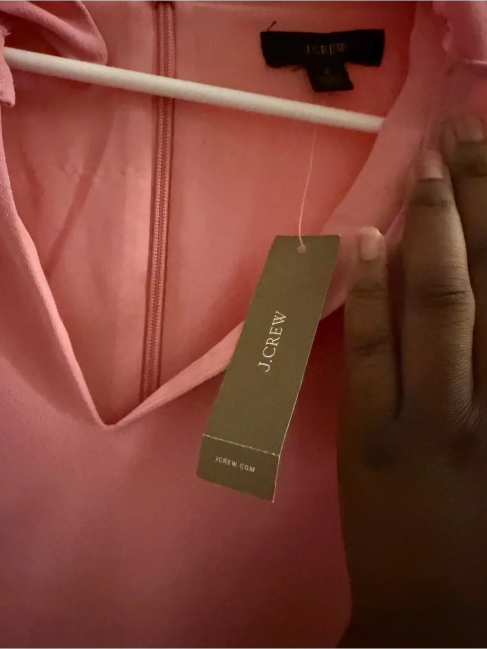 J. Crew Pink Ruffle-Collar Long Sleeve Shift Dress